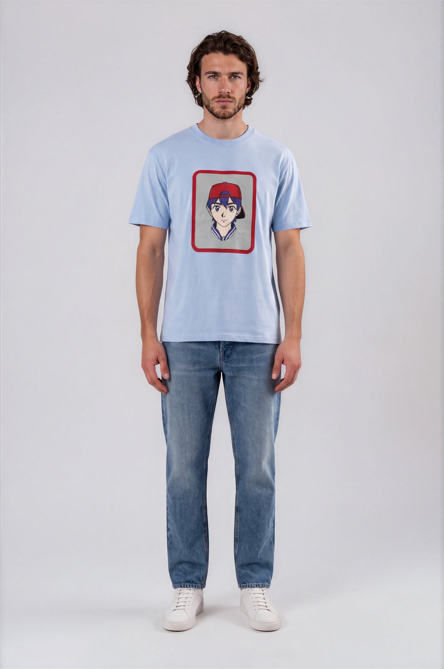 Anime Boy Tee - Light Blue