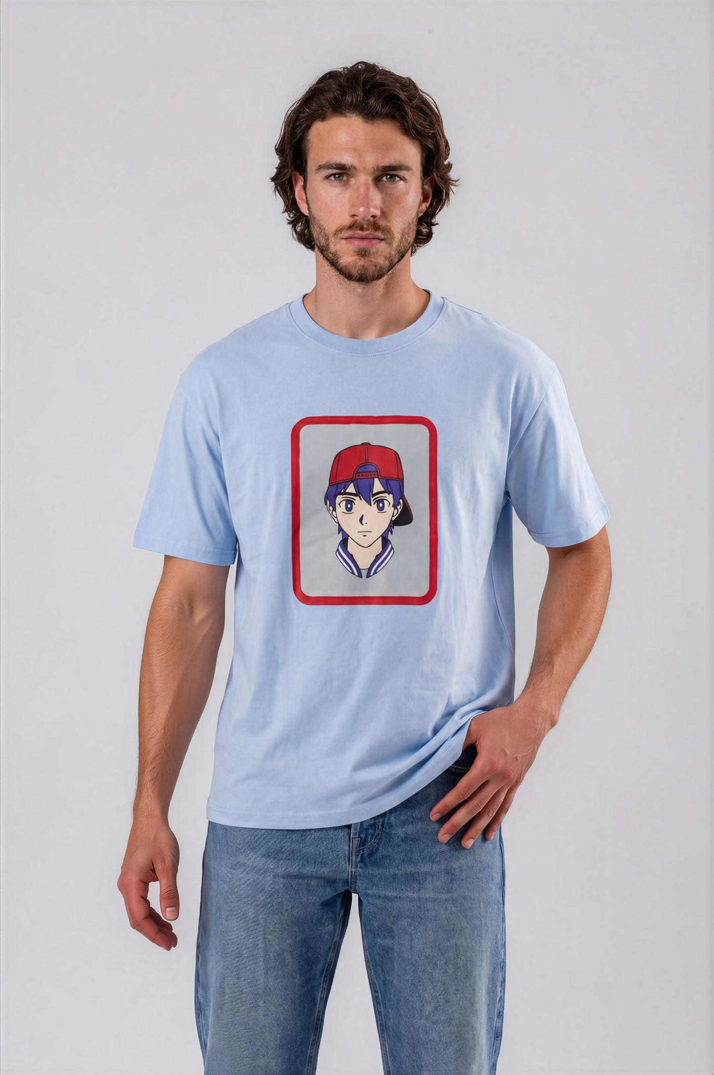 Anime Boy Tee - Light Blue